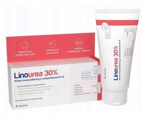Zdjęcie Linourea 30% 50g Ziołolek regeneracja skóry pękające pięty Krem do stóp, 50g