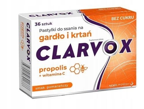 Zdjęcie Clarvox Propolis/Pomarańcza pastylki do ssania, 36szt.