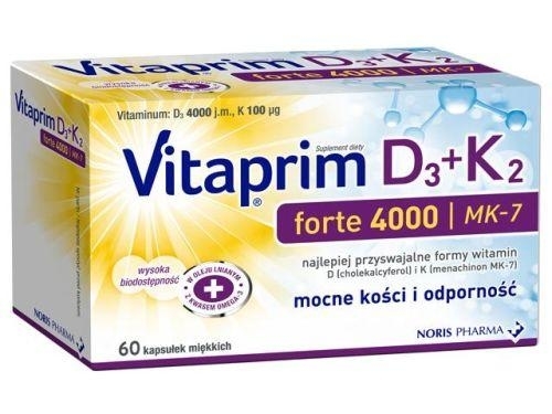 Zdjęcie Vitaprim D3 Forte 4000 + K2,  60kaps